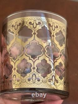 NEW 6 Vintage CULVER GLASS 22K Gold Accent Double Old-Fashioned Lowball Tumblers
