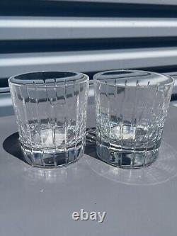 NEW CHRISTOFLE CRYSTAL IRIANA DOUBLE OLD FASHIONED PAIR New No Box 3 5/8
