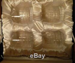 NEW Faberge Crown Double Old Fashioned DOF Crystal Whiskey Glasses Set of 4
