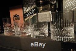 NEW Faberge Crown Double Old Fashioned DOF Crystal Whiskey Glasses Set of 4