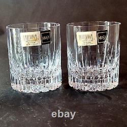 NEW MIKASA ARCTIC LIGHTS DBL OLD FASHIONED GLASSES, Cut Crystal, 3 7/8, 2PCS