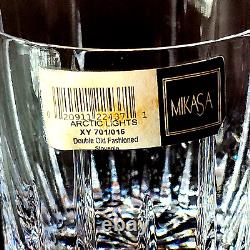 NEW MIKASA ARCTIC LIGHTS DBL OLD FASHIONED GLASSES, Cut Crystal, 3 7/8, 2PCS