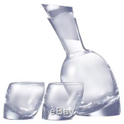 NEW Nambe Tilt Decanter Set with 2 Double Old Fashioned Drinkware Glasses