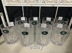 NEW RALPH LAUREN Herringbone Double Old Fashioned Glasses (8)