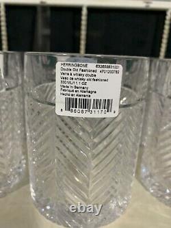 NEW RALPH LAUREN Herringbone Double Old Fashioned Glasses (8)