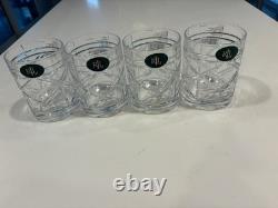 NEW Ralph Lauren Crystal Brogan Classic Set of 4 Double Old Fashioned Glasses