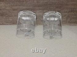 NEW SET OF 2 RALPH LAUREN Lead Crystal GLEN PLAID DOUBLE OLD FASHIONED GLASSES