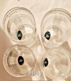 NEW SET OF 4 RALPH LAUREN Lead Crystal GLEN PLAID DOUBLE OLD FASHIONED GLASSES