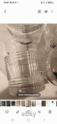 NEW SET OF 4 RALPH LAUREN Lead Crystal GLEN PLAID DOUBLE OLD FASHIONED GLASSES