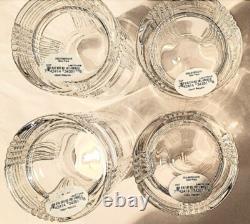 NEW SET OF 4 RALPH LAUREN Lead Crystal GLEN PLAID DOUBLE OLD FASHIONED GLASSES