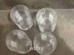 NEW SET OF 4 RALPH LAUREN Lead Crystal GLEN PLAID DOUBLE OLD FASHIONED GLASSES