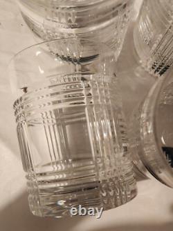 NEW SET OF 4 RALPH LAUREN Lead Crystal GLEN PLAID DOUBLE OLD FASHIONED GLASSES