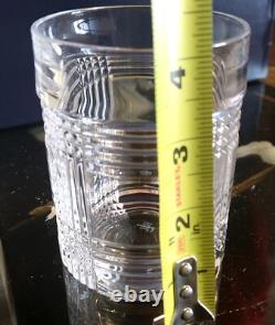 NEW SET OF 4 RALPH LAUREN Lead Crystal GLEN PLAID DOUBLE OLD FASHIONED GLASSES