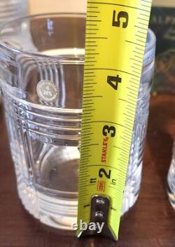 NEW SET OF 4 RALPH LAUREN Lead Crystal GLEN PLAID DOUBLE OLD FASHIONED GLASSES