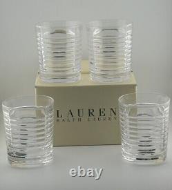 NEW Set Of 4 Ralph Lauren Mercer Crystal Double Old Fashinoned Tumbler Glasses