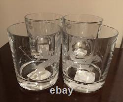 NEW The POLO BAR RALPH LAUREN Double Old Fashioned 13 oz etched, Set of 4
