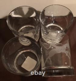 NEW The POLO BAR RALPH LAUREN Double Old Fashioned 13 oz etched, Set of 4