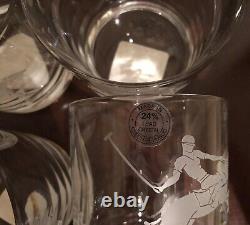 NEW The POLO BAR RALPH LAUREN Double Old Fashioned 13 oz etched, Set of 4