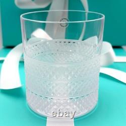 NEW Tiffany & Co. Diamond Point Crystal Glass Double Old Fashioned Mug 3.5