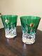NEW WATERFORD Lismore Pops Emerald Double Old Fashioned DOF Pair