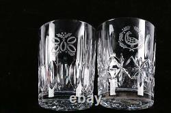 NEW Waterford Crystal 12 DAYS OF CHRISTMAS Double Old Fashioned Glasses