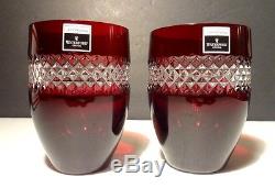 NEW Waterford Crystal JOHN ROCHA Red Cut Double Old Fashioned Tumbler 4 1/2