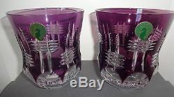 NEW Waterford Crystal SIMPLY LILAC (2004) Set of 2 Double Old Fashioned NIB