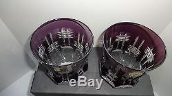 NEW Waterford Crystal SIMPLY LILAC (2004) Set of 2 Double Old Fashioned NIB