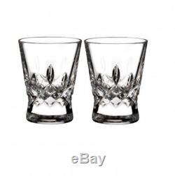 NEW Waterford Lismore Pops CLEAR Double Old Fashioned DOF Pair #40022838 NIB