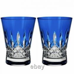 NEW Waterford Lismore Pops COBALT BLUE Double Old Fashioned DOF Pair # 40019536