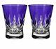 NEW Waterford Lismore Pops PURPLE Double Old Fashioned DOF Pair # 40019537 NIB
