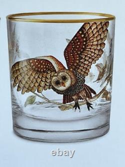 NEW Williams Sonoma OWL Double Old Fashioned Whiskey Glasses Set of 4 Autumn NIB