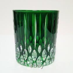NEW Williams Sonoma Set of 4 Green Wilshire Jewel Cut Double Old-Fashioned Glass