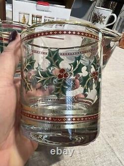 NEW Williams Sonoma Vintage Holiday Double-Old Fashioned Glasses Set Of 4