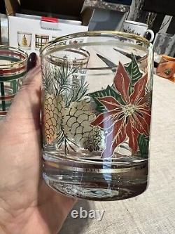 NEW Williams Sonoma Vintage Holiday Double-Old Fashioned Glasses Set Of 4
