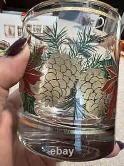 NEW Williams Sonoma Vintage Holiday Double-Old Fashioned Glasses Set Of 4