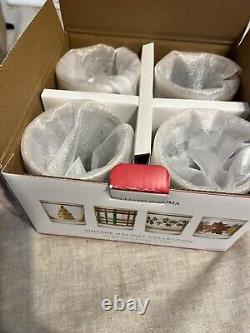 NEW Williams Sonoma Vintage Holiday Double-Old Fashioned Glasses Set Of 4
