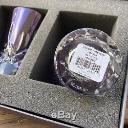 NIB $175 Pair Waterford Lismore Pops Purple Double Old Fashioned Glasses NEW