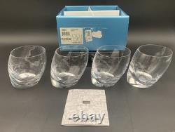 NIB 4 Nambe 5801 Tilt Double Old Fashioned Glasses Crystal Whiskey Signed
