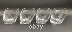 NIB 4 Nambe 5801 Tilt Double Old Fashioned Glasses Crystal Whiskey Signed