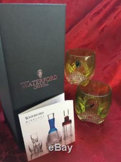 NIB FLAWLESS Exquisite WATERFORD MIXOLOGY Neon 2 DOUBLE OLD FASHIONED TUMBLERS