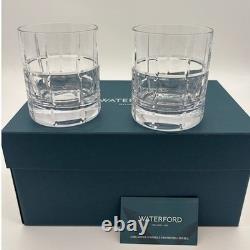 NIB Set of 2 Waterford Short Stries Cluin Crystal Double Old Fashioned Glasses