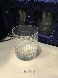 NIB Signed Faberge Double Old Fashioned Rocks Whiskey Glasses Set of 4 Highball