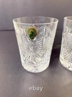 NIB Waterford Crystal Millennium Series Double Old Fashioned SET 2 HAPPINESS