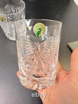 NIB Waterford Crystal Millennium Series Double Old Fashioned SET 2 HAPPINESS