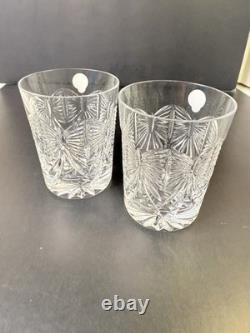 NIB Waterford Crystal Millennium Series Double Old Fashioned SET 2 HAPPINESS