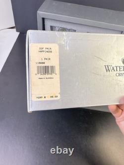 NIB Waterford Crystal Millennium Series Double Old Fashioned SET 2 HAPPINESS