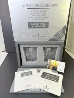 NIB Waterford Crystal Millennium Series Double Old Fashioned SET 2 PEACE