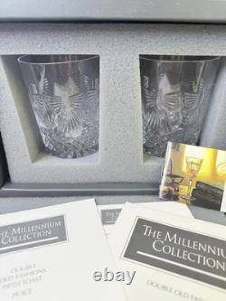 NIB Waterford Crystal Millennium Series Double Old Fashioned SET 2 PEACE