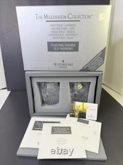 NIB Waterford Crystal Millennium Series Double Old Fashioned SET 2 PROSPERITY